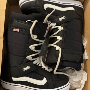 Vans Black and White Snowboard Boots